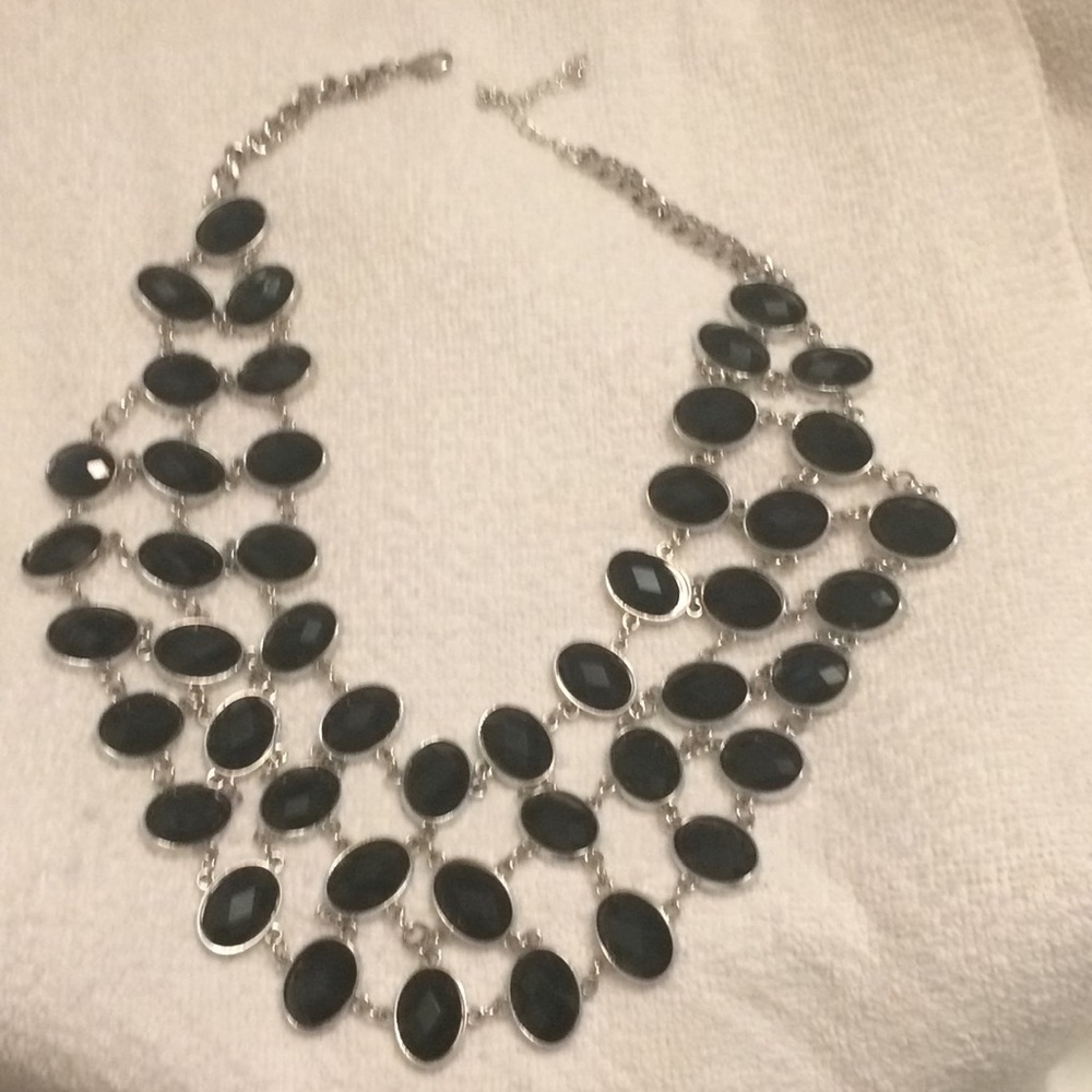 Black and silver beaded necklace